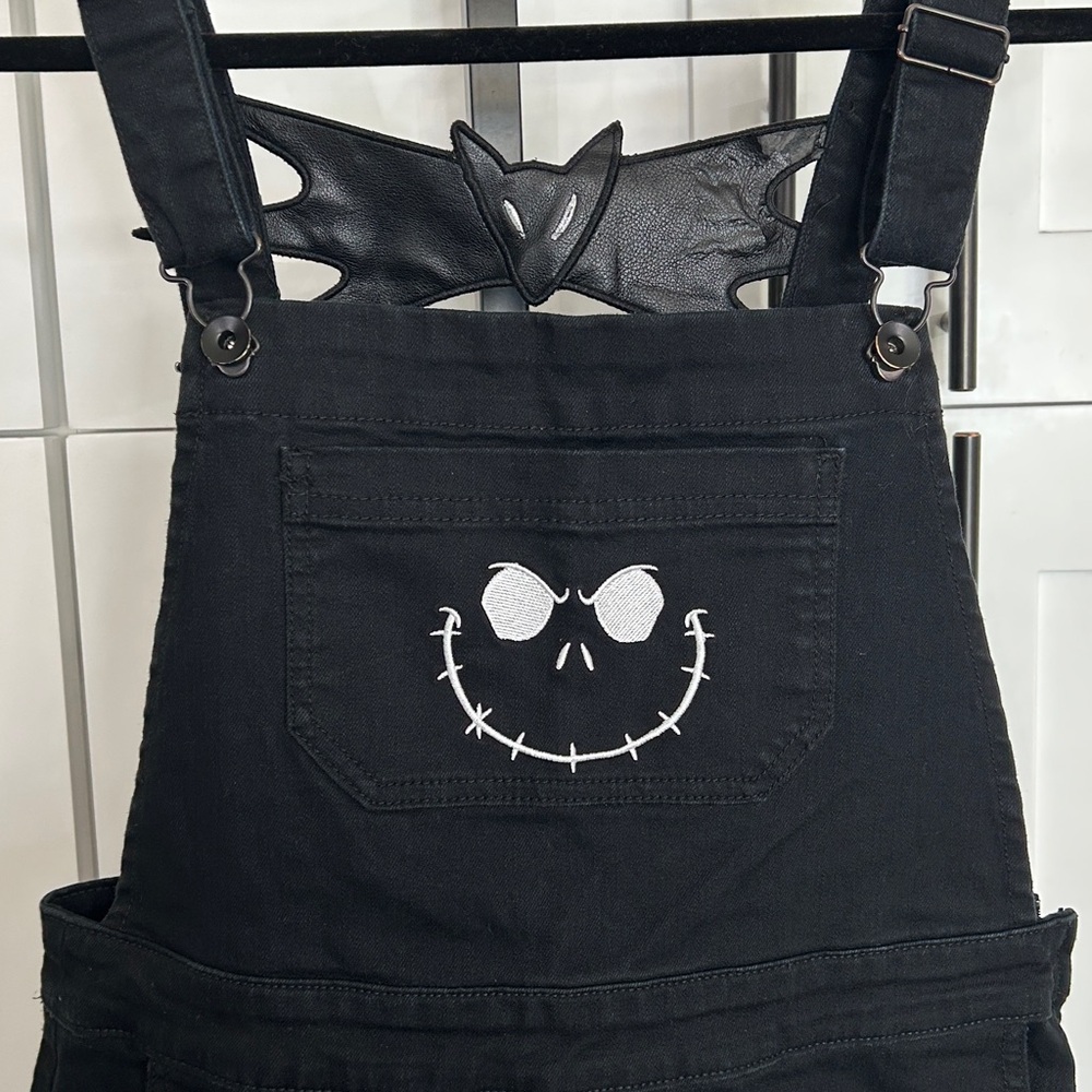 Disney Nightmare Before Christmas Jack The Skeleton Jean Overall Dress - M - EUC - Picture 2 of 9